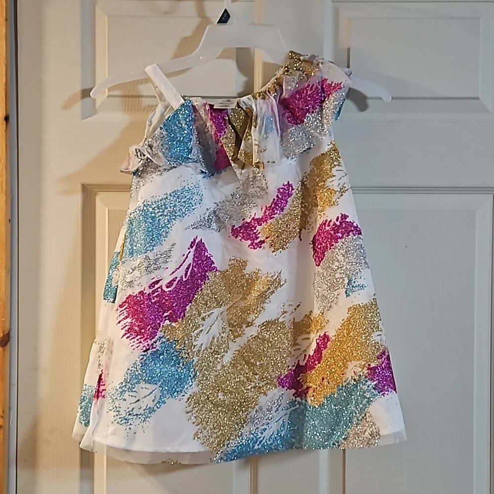 *FINAL* DISNEY POCAHONTAS COLORS OF THE WIND GLITTER DRESS: NEW WITH TAGS:SZ 5/6